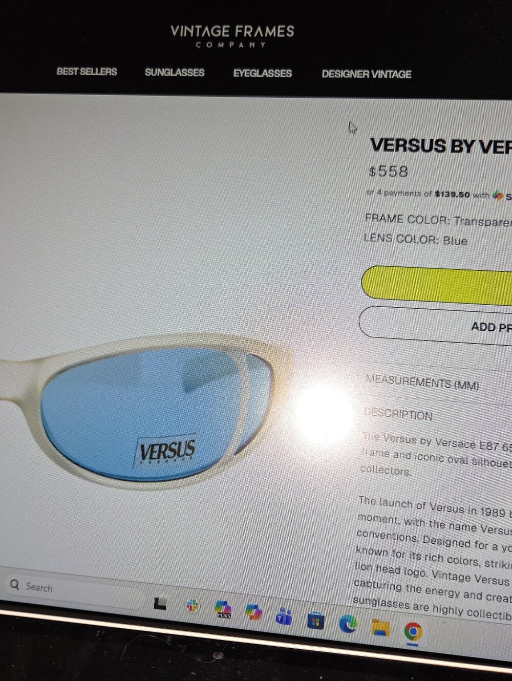 Versus Versace Transparent  Sunglasses With Yellow Orange Lenses.  Retro Cool - Picture 7 of 7